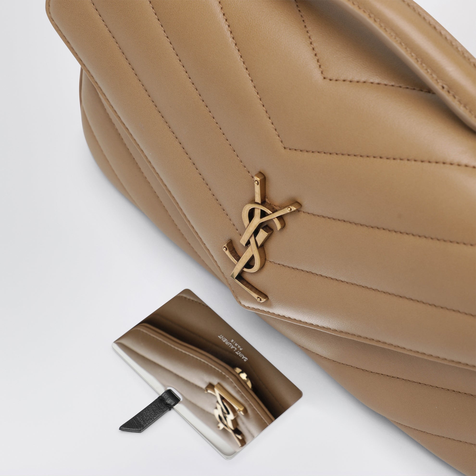 Borsa LouLou media marrone chiara in pelle