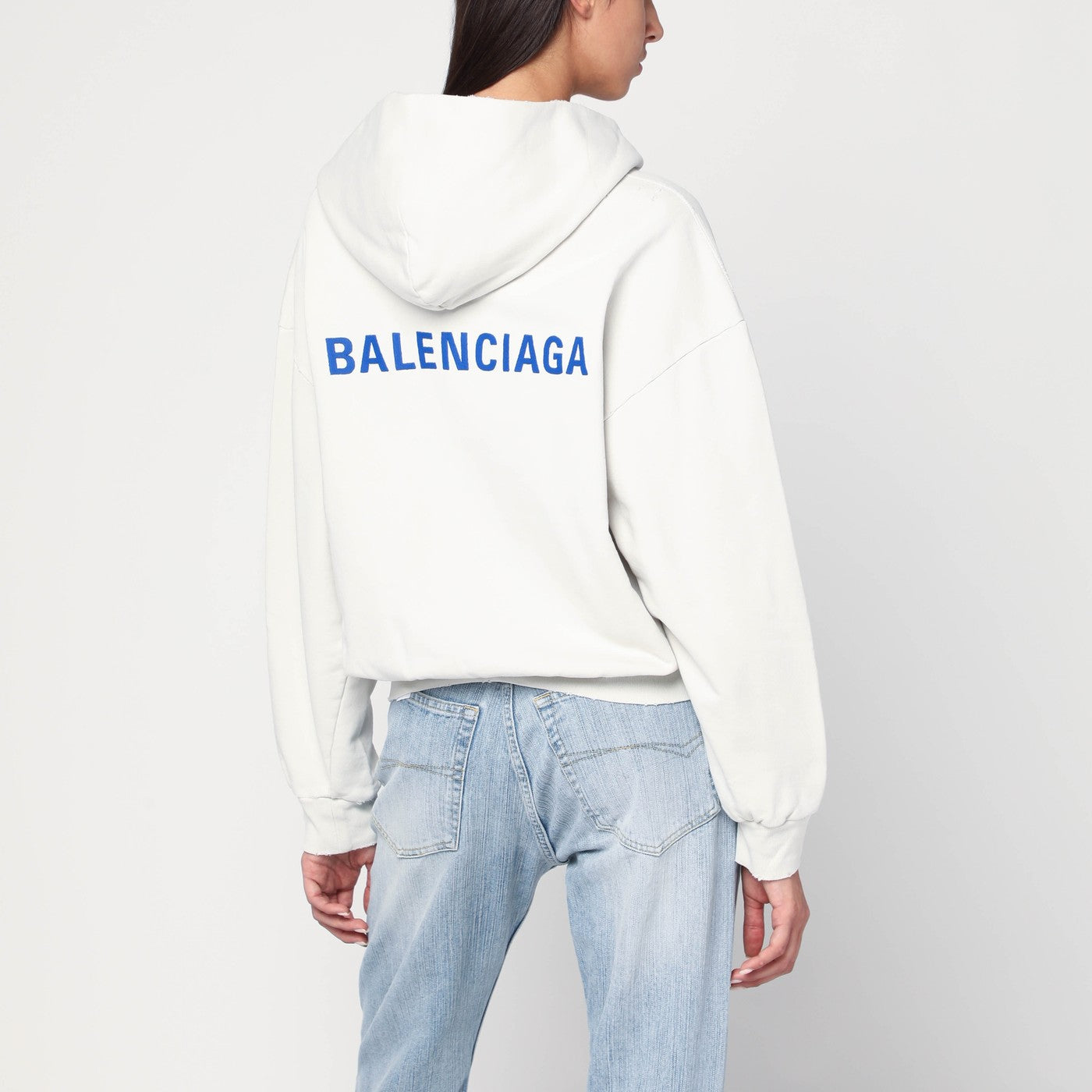 Sweat-shirt Balenciaga Back blanc coupe Regular Fit