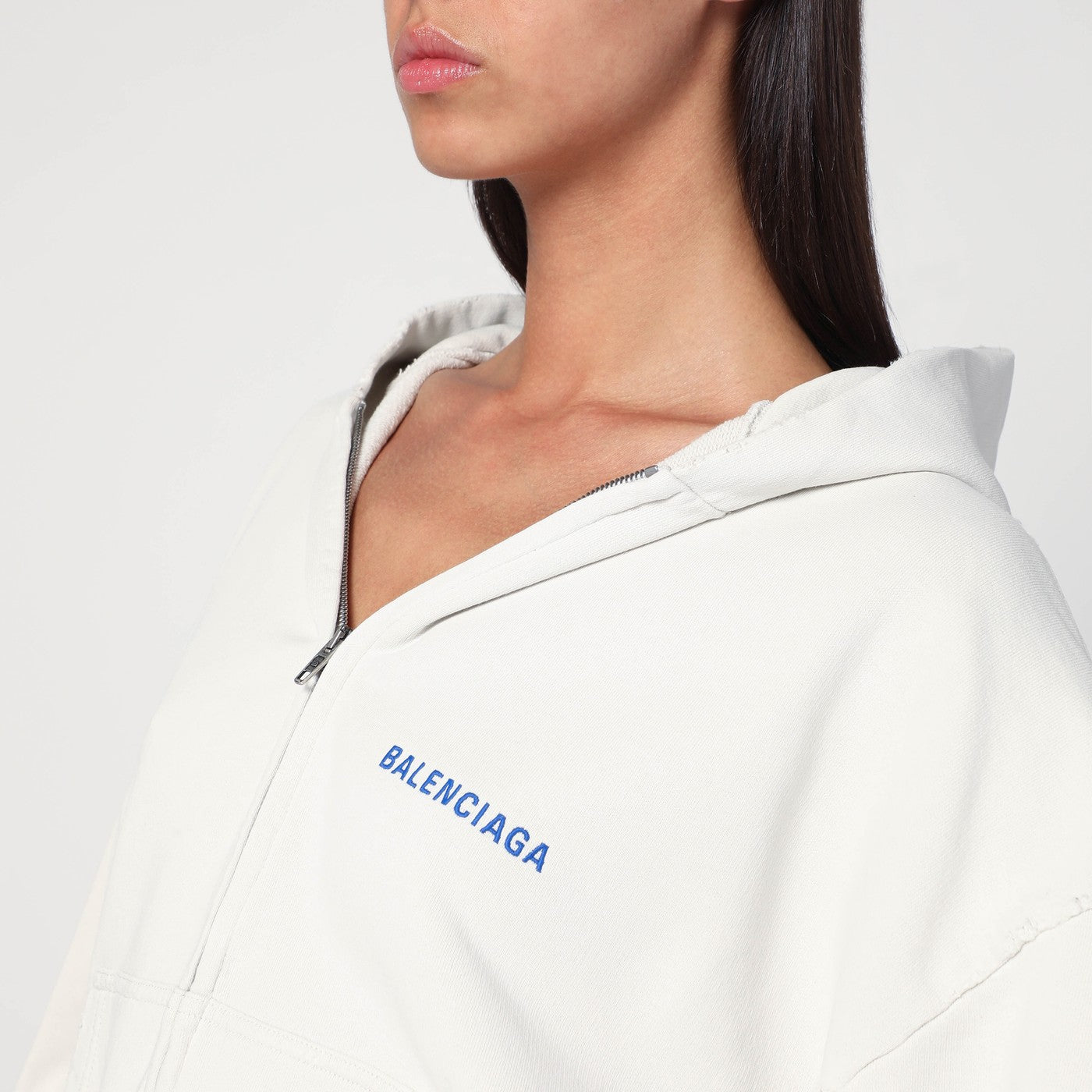 Sweat-shirt Balenciaga Back blanc coupe Regular Fit