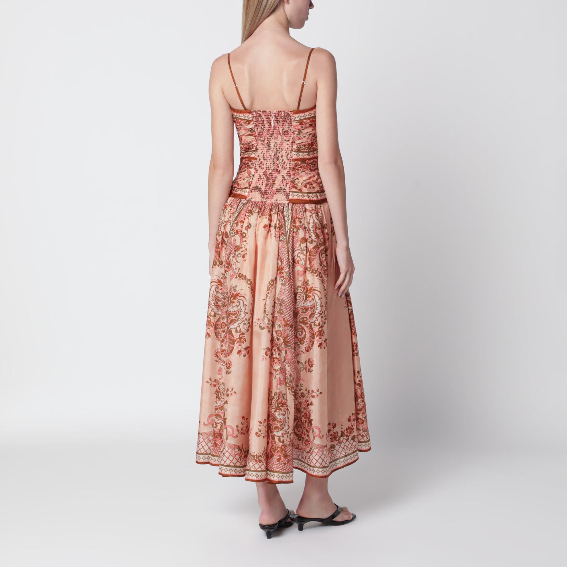 Abito midi Aster con dettaglio foulard in seta