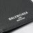 Black grained leather card holder with logo