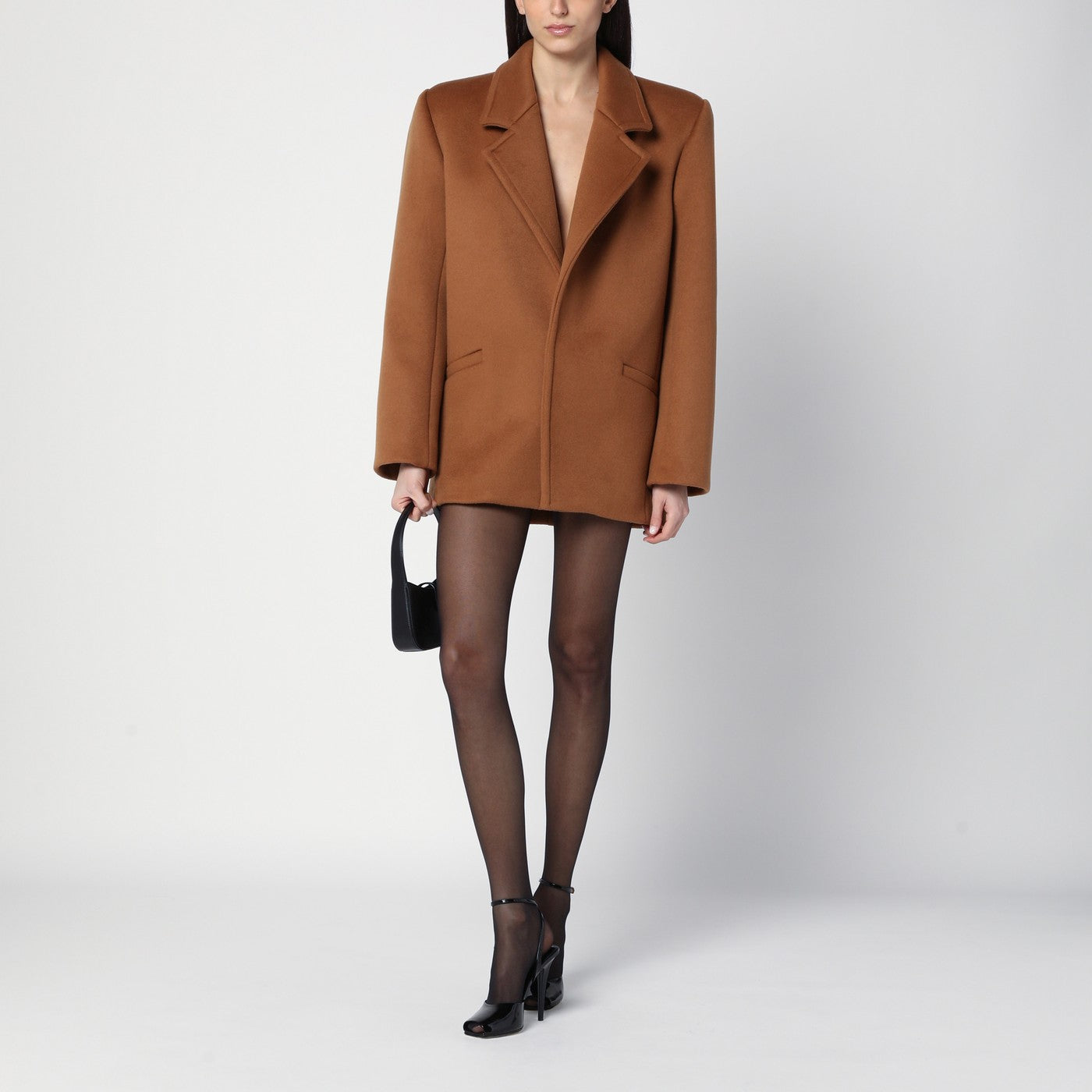 ジャケット・アウター Yves Saint Laurent wool pea coat brown Saint Laurent Camel wool short coat | TheDoubleF