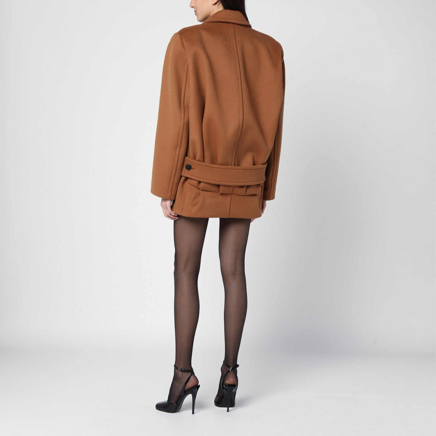 Saint Laurent Camel wool short coat | TheDoubleF