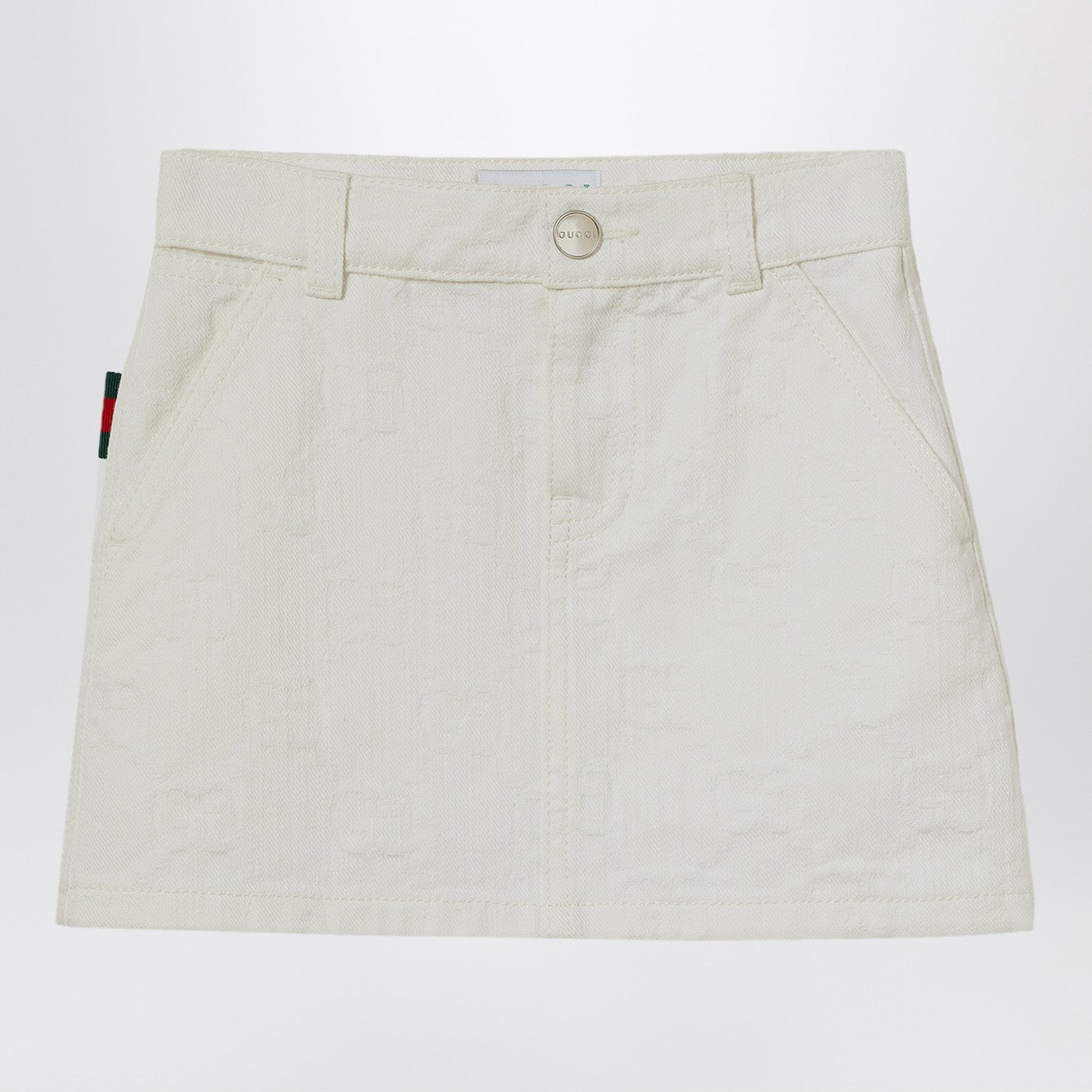 White denim GG jacquard skirt