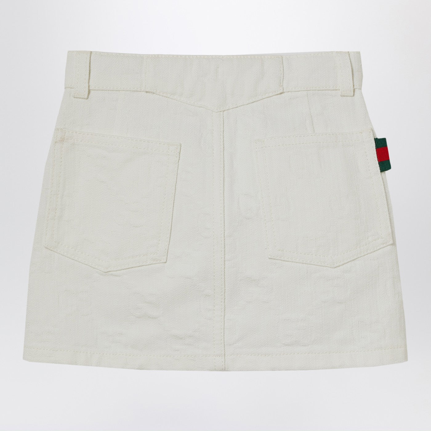 White denim GG jacquard skirt