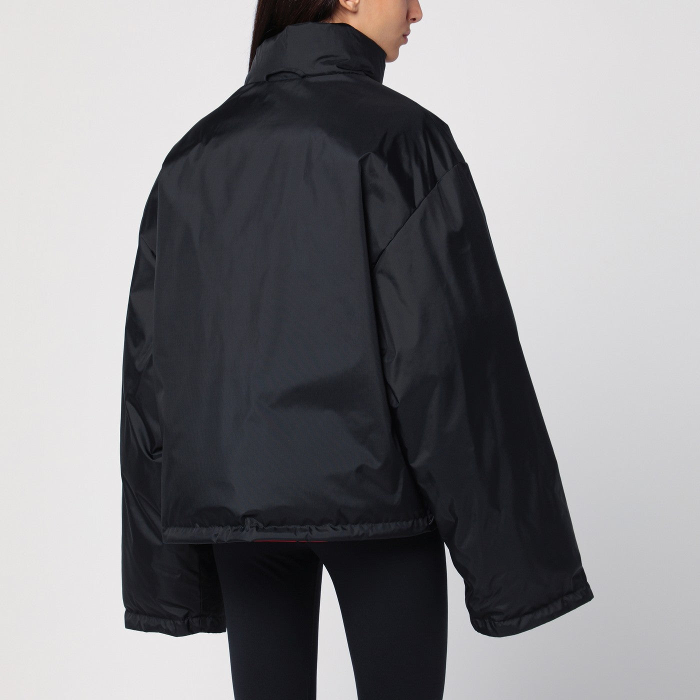 Doudoune réversible rouge et noir en sergé technique