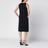 Schwarzes Kleid aus Viskose-Sablé mit Trensenspange