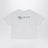 White crew-neck T-shirt with logo