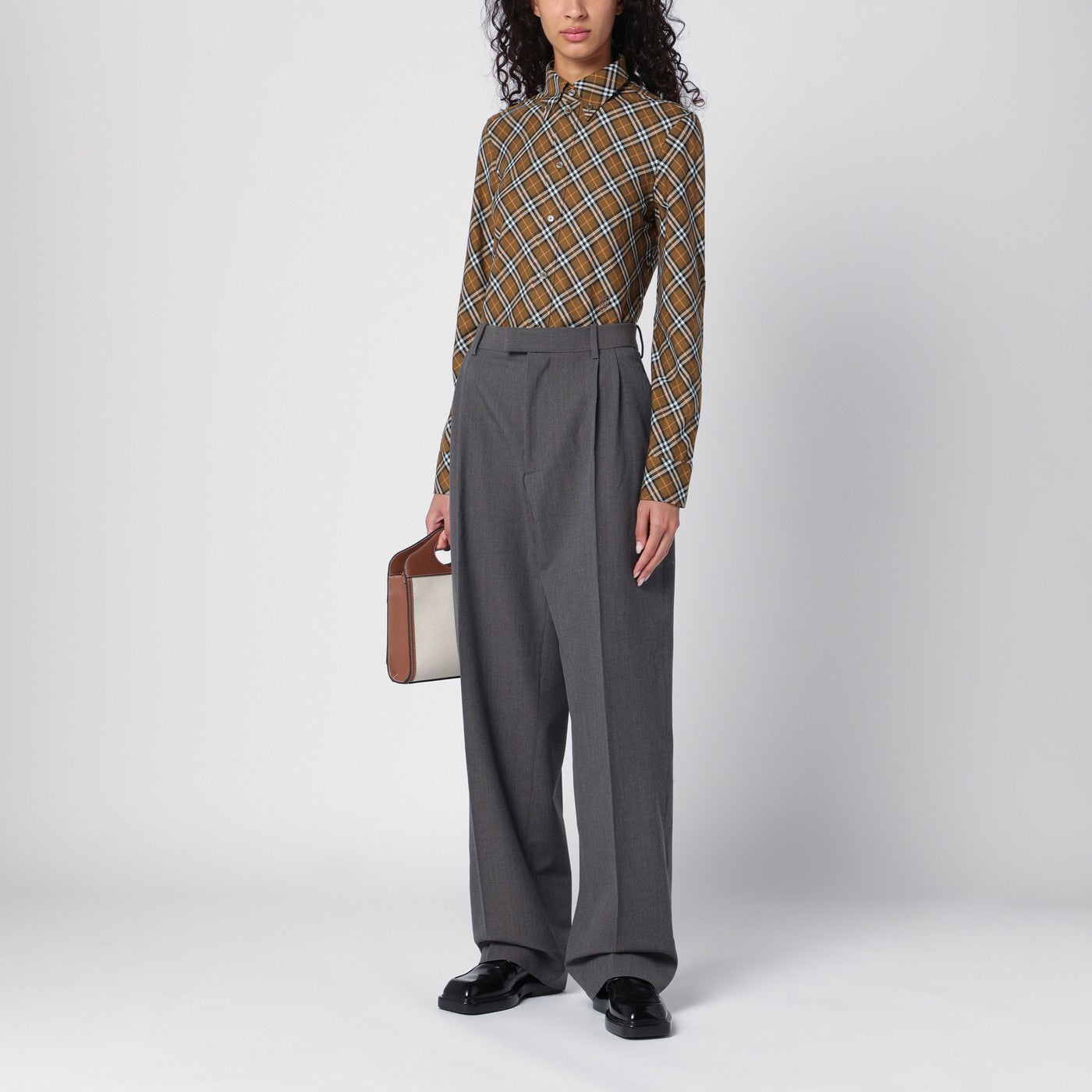 Oxid-coloured Check cotton shirt