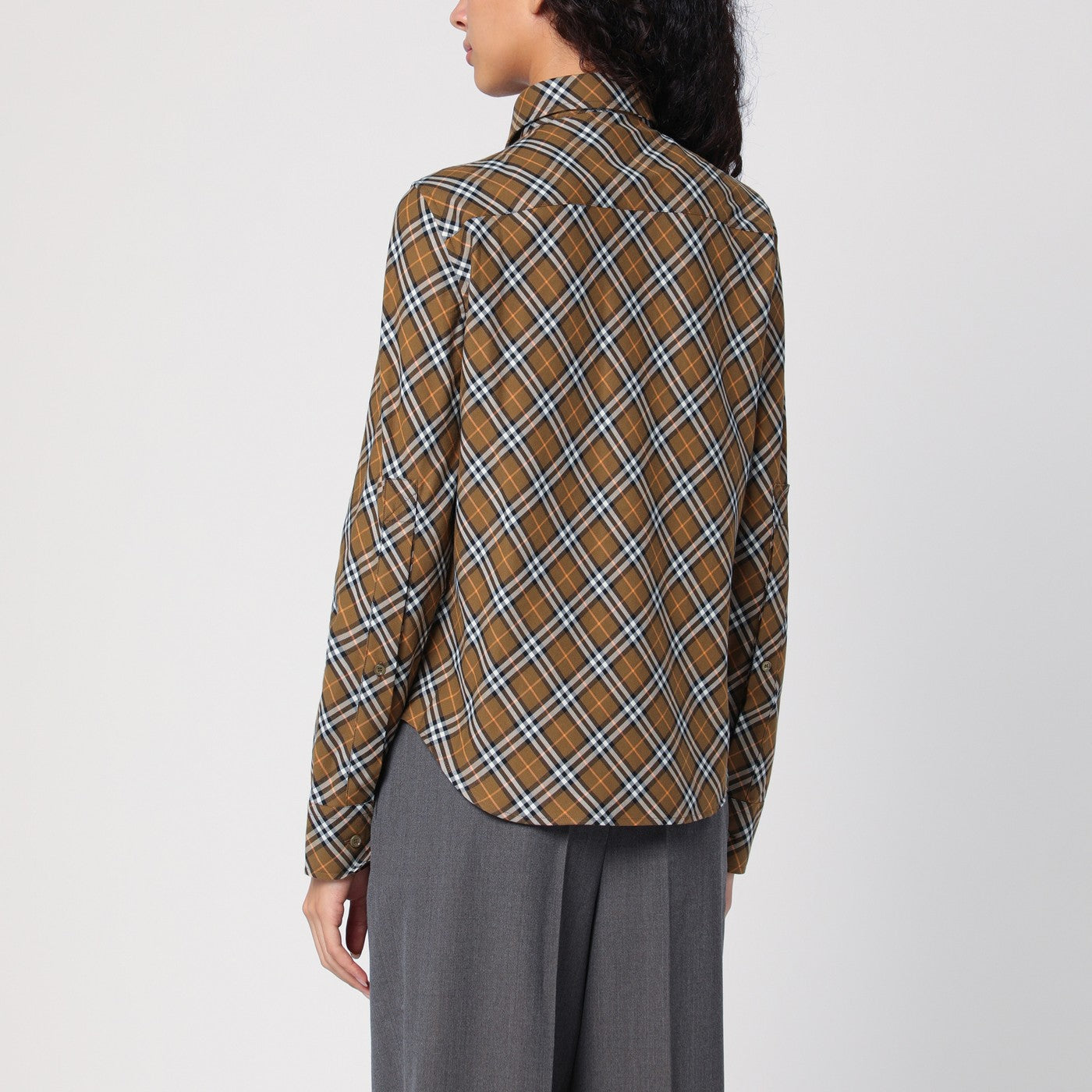 Oxid-coloured Check cotton shirt