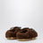 Dunkelbraune lockige Shearling-Mules