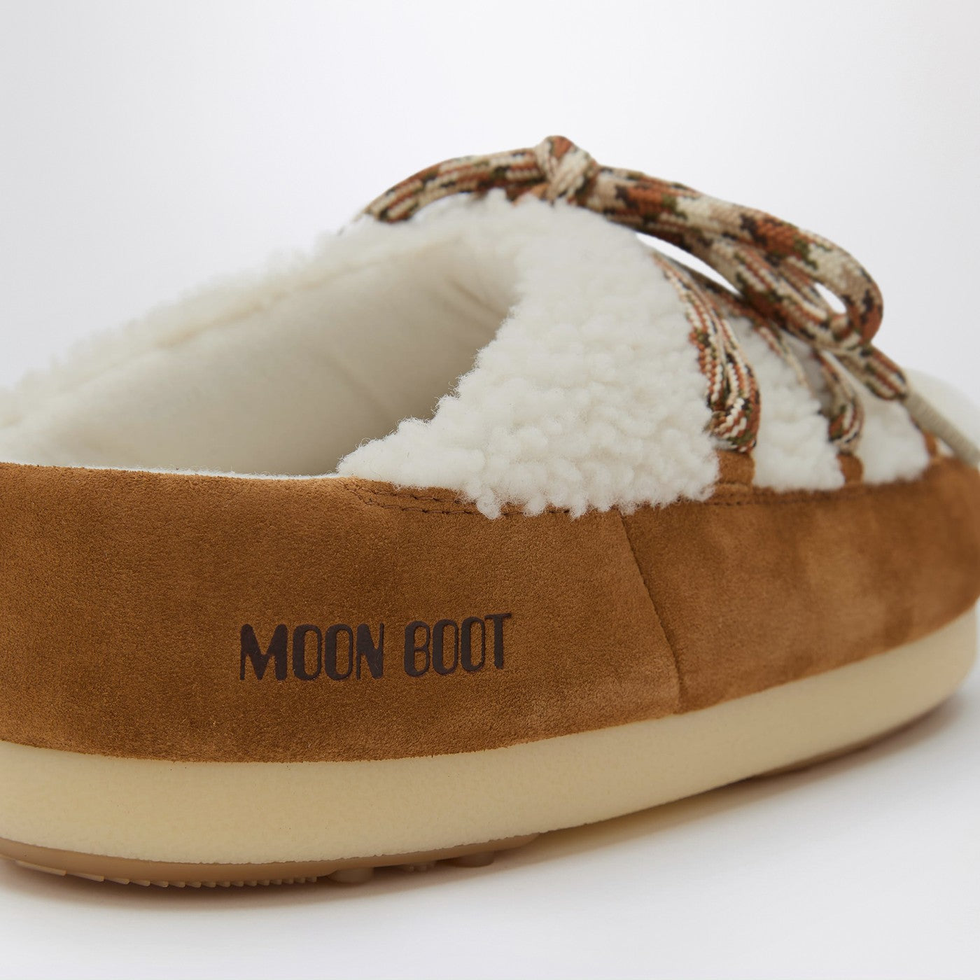 Mules in shearling bianco e suede