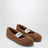 Cognac shearling ballerina