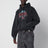 Faded black hooded sweatshirt with vintage effect