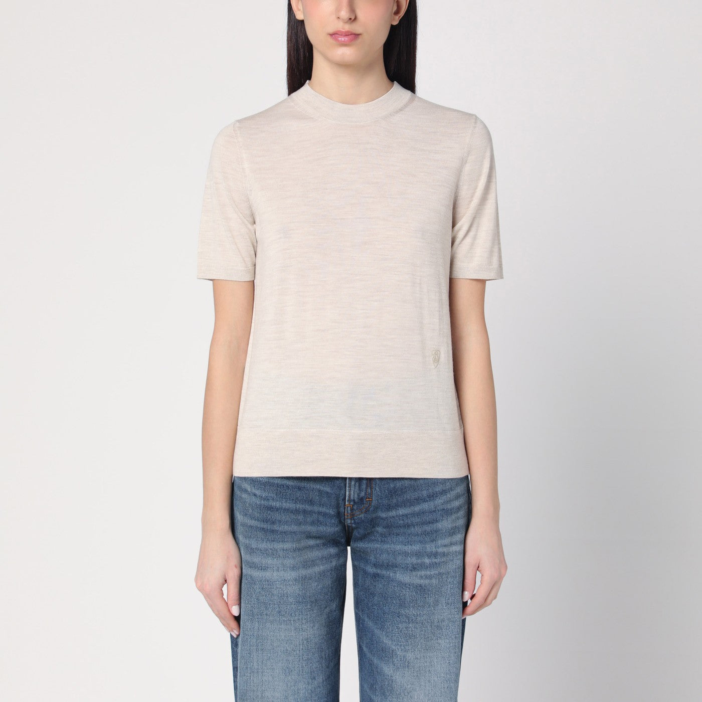 Pull beige en laine