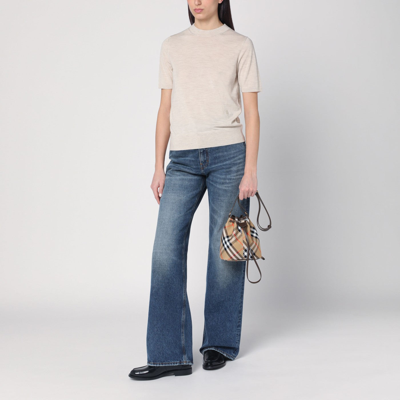 Pull beige en laine