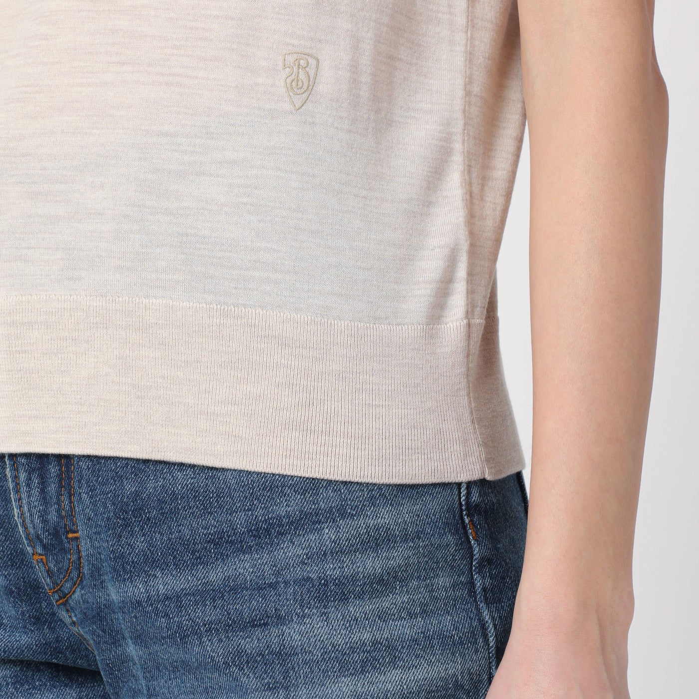 Pull beige en laine
