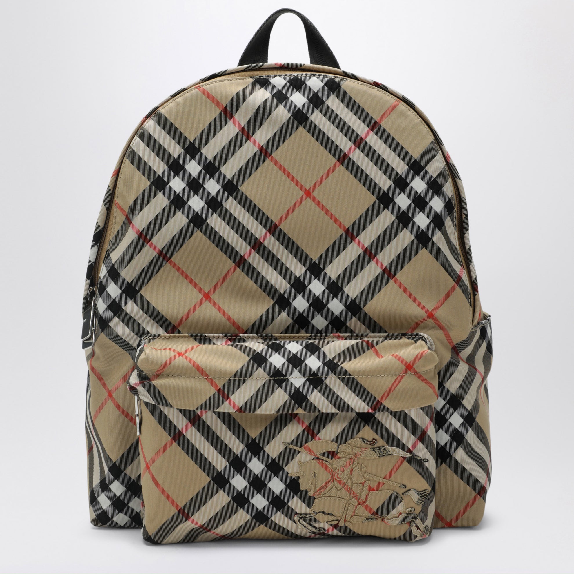 Small beige Check pattern backpack