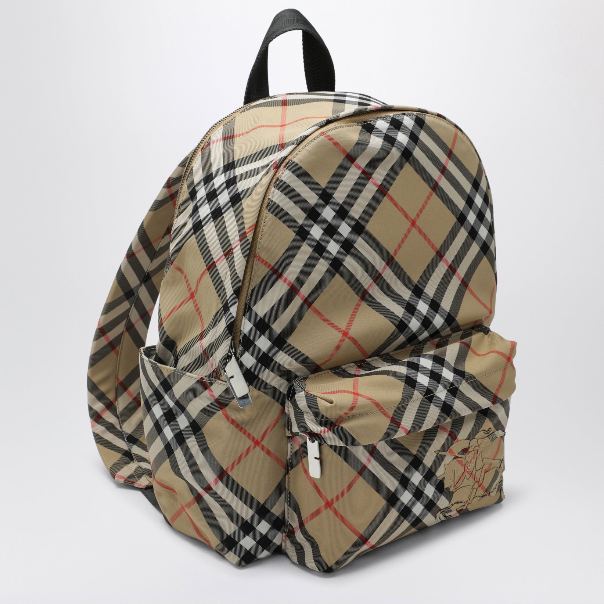 Small beige Check pattern backpack