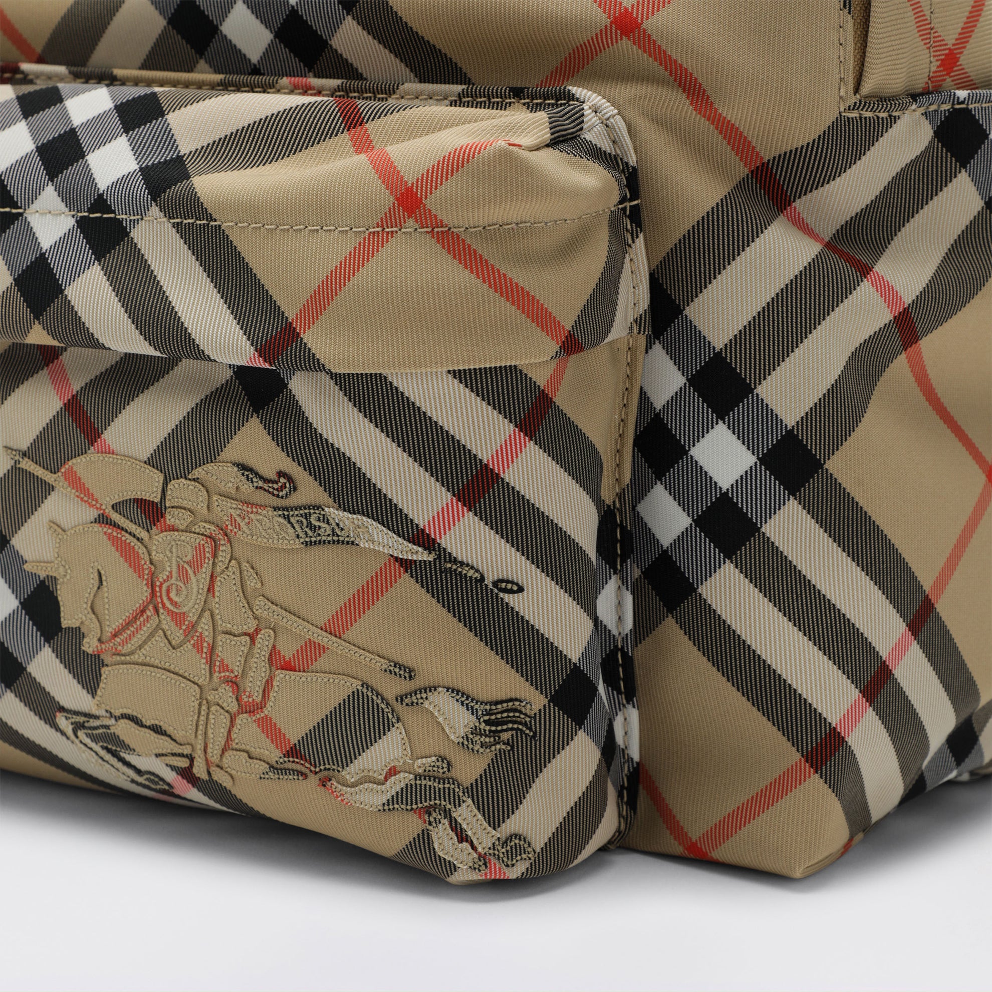 Small beige Check pattern backpack