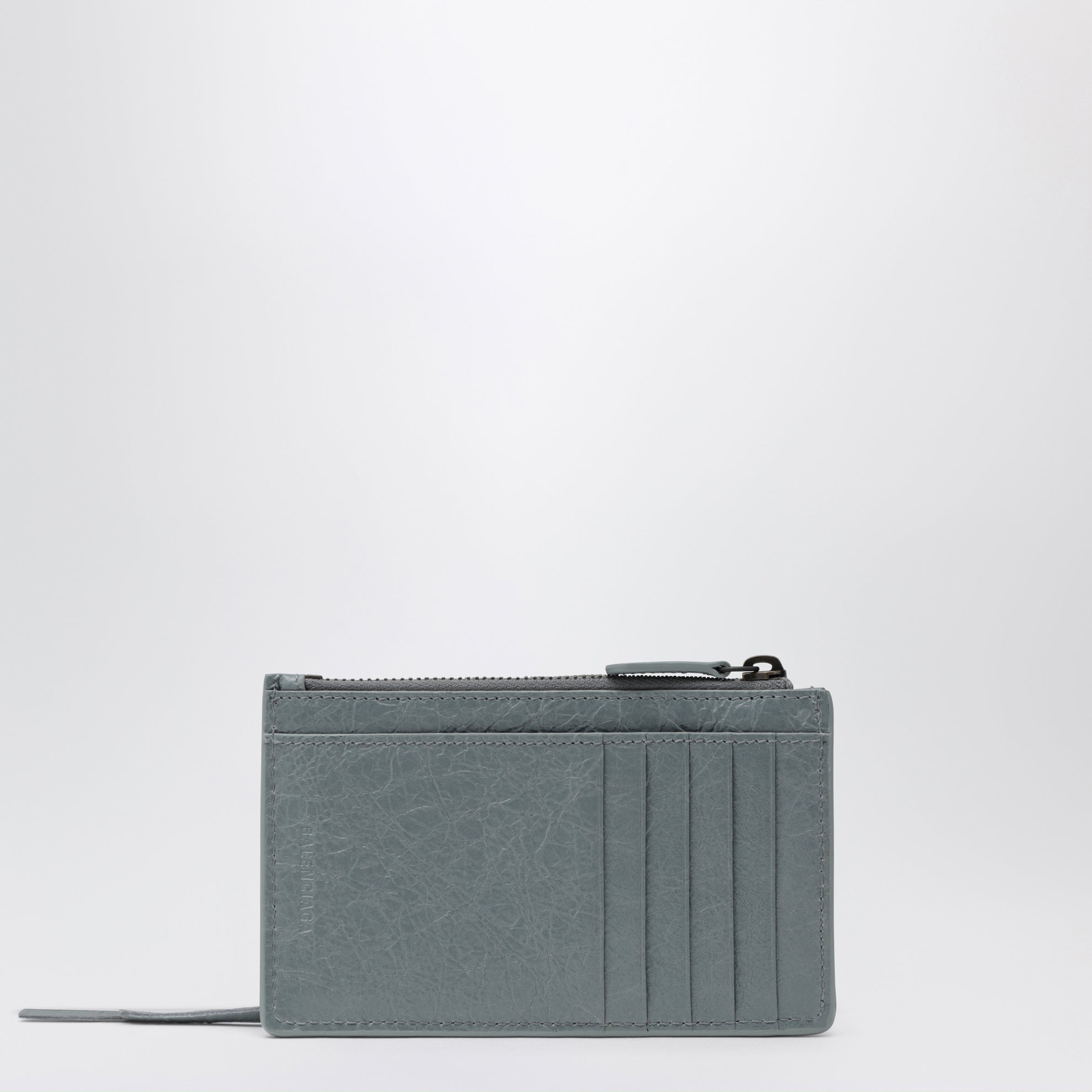 Le City long coin and card holder in lambskin, blue-grey