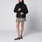 Schwarze gesteppte Jacke aus Nylon