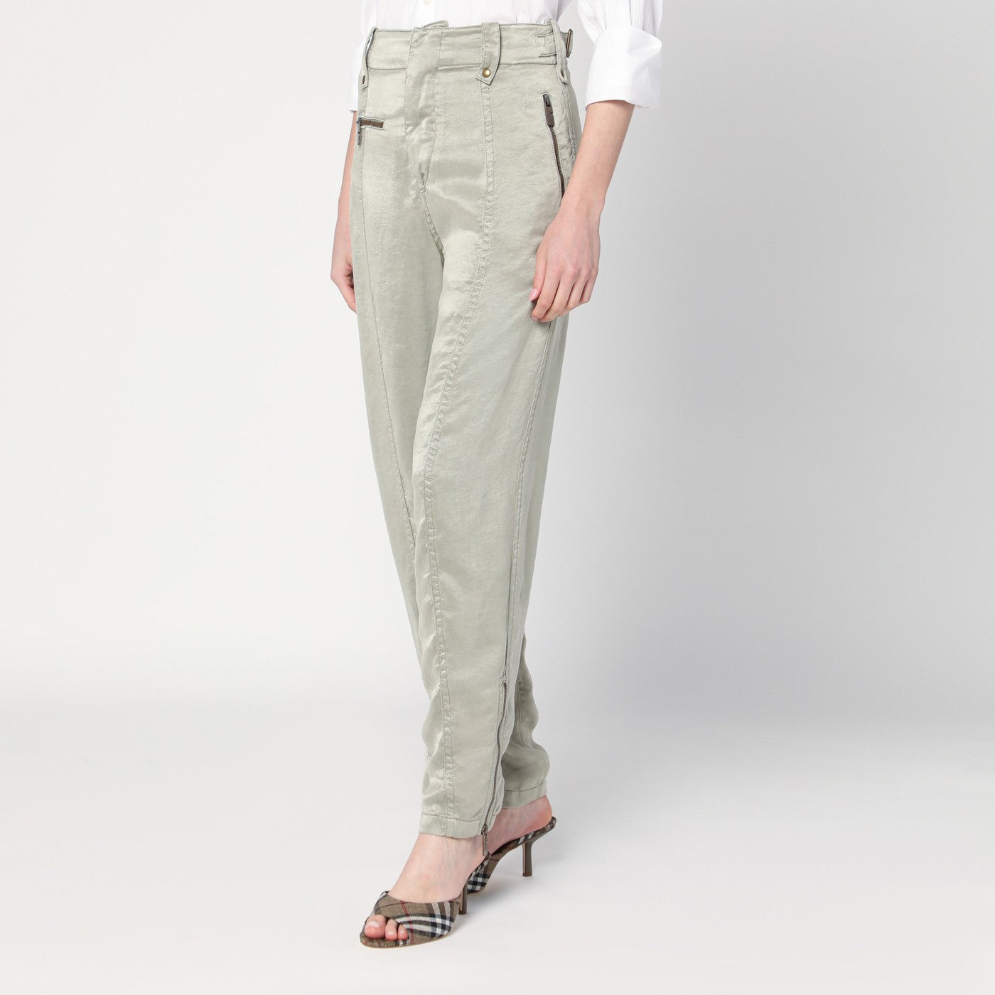 Trousers with B Shield emblem in lyocell