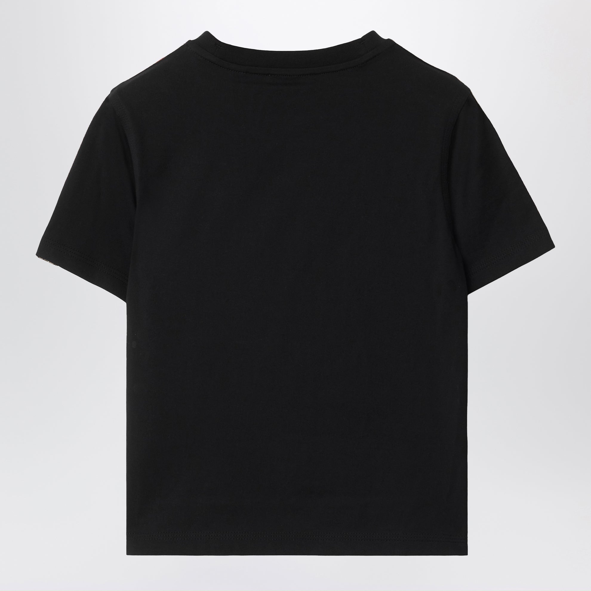 T-shirt nera con dettaglio motivo Check