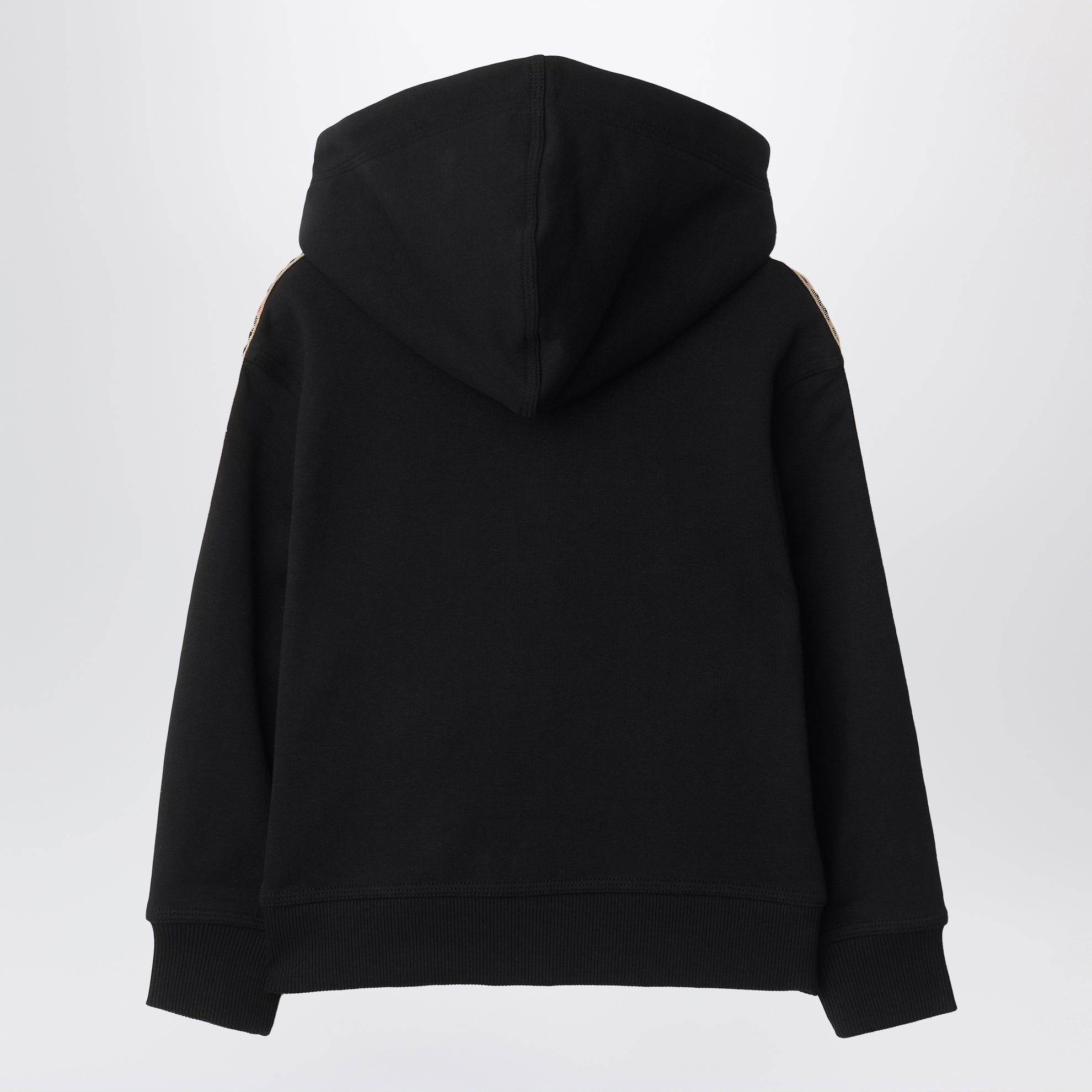 Black sweatshirt with Check motif detail
