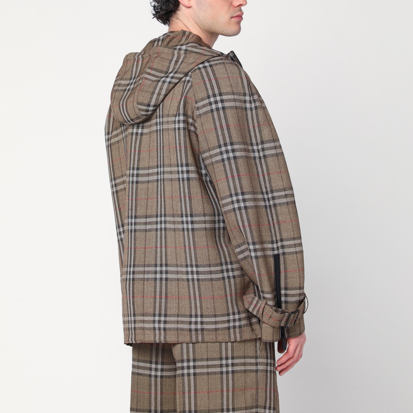 Burberry Half-zip jacket with Check pattern in silk blend | TheDoubleF