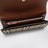 Portefeuille continental Check en coton enduit beige