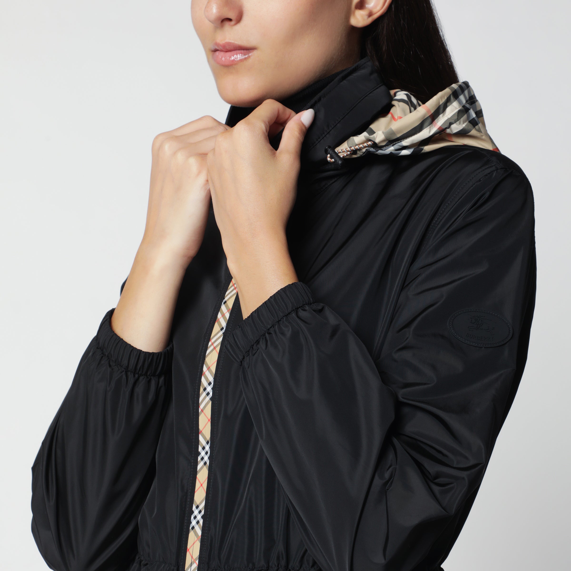 Burberry Black nylon zip-up jacket | TheDoubleF