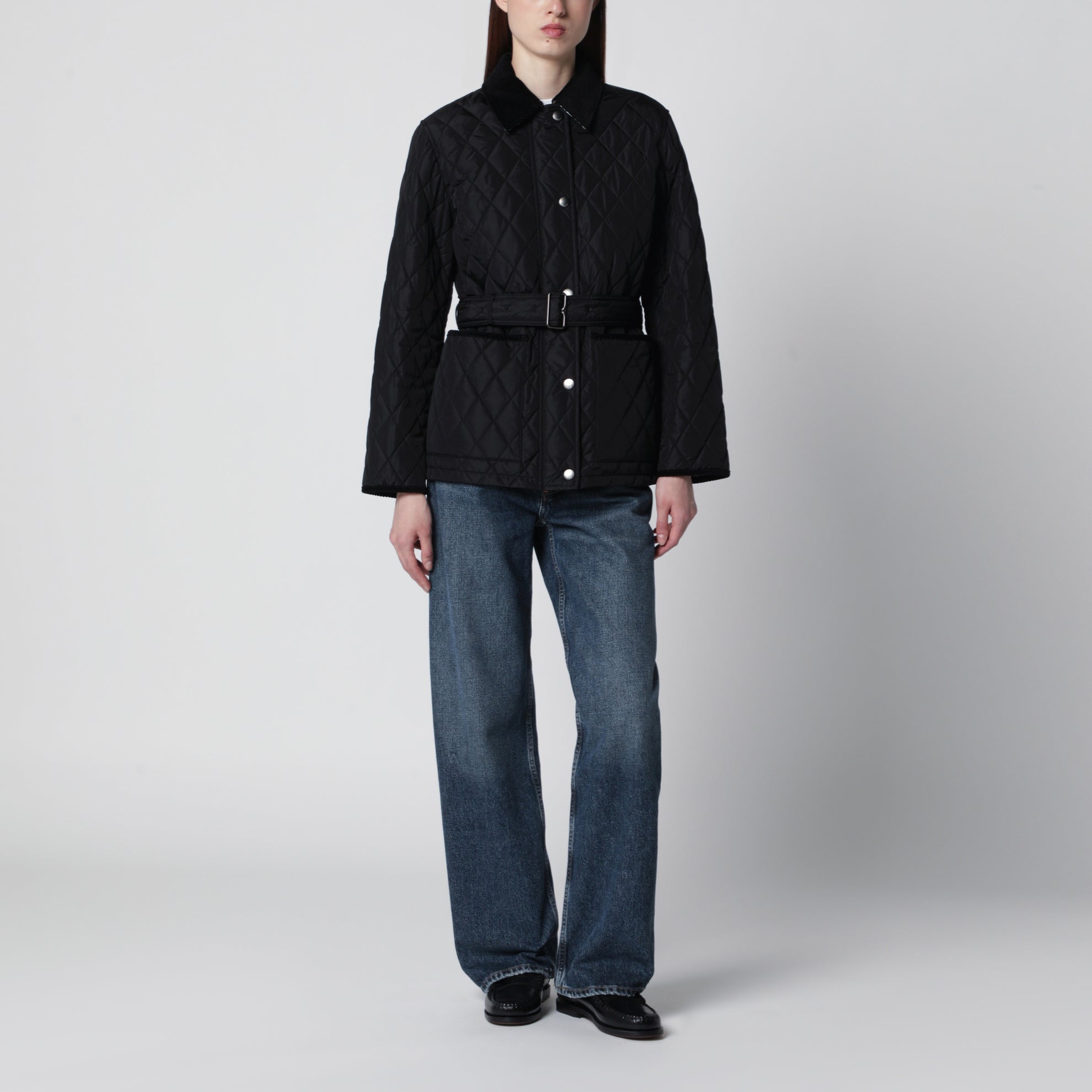 Black quilted nylon jacket