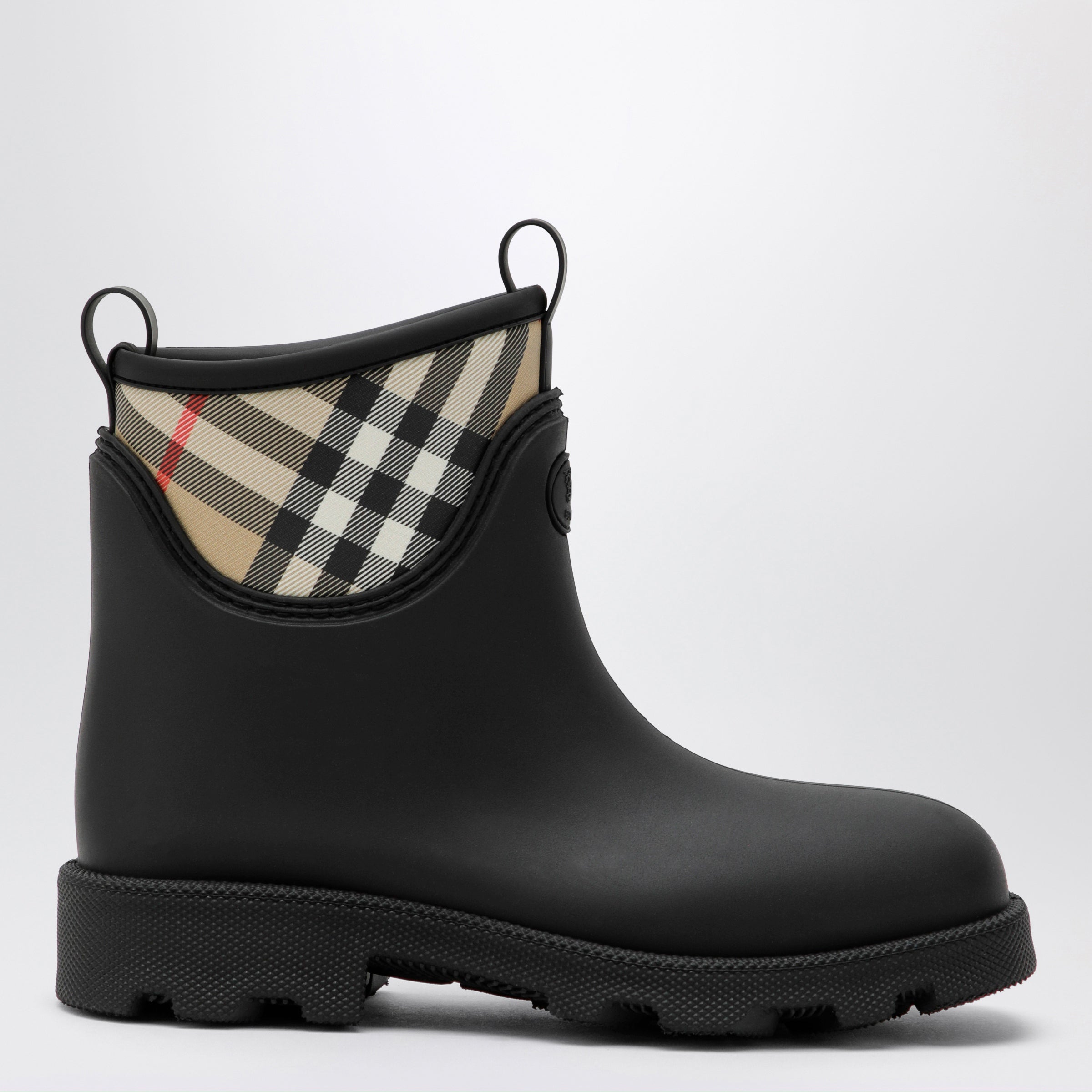 Burberry Marsh Stamp rubber and nylon rain boots in black | TheDoubleF