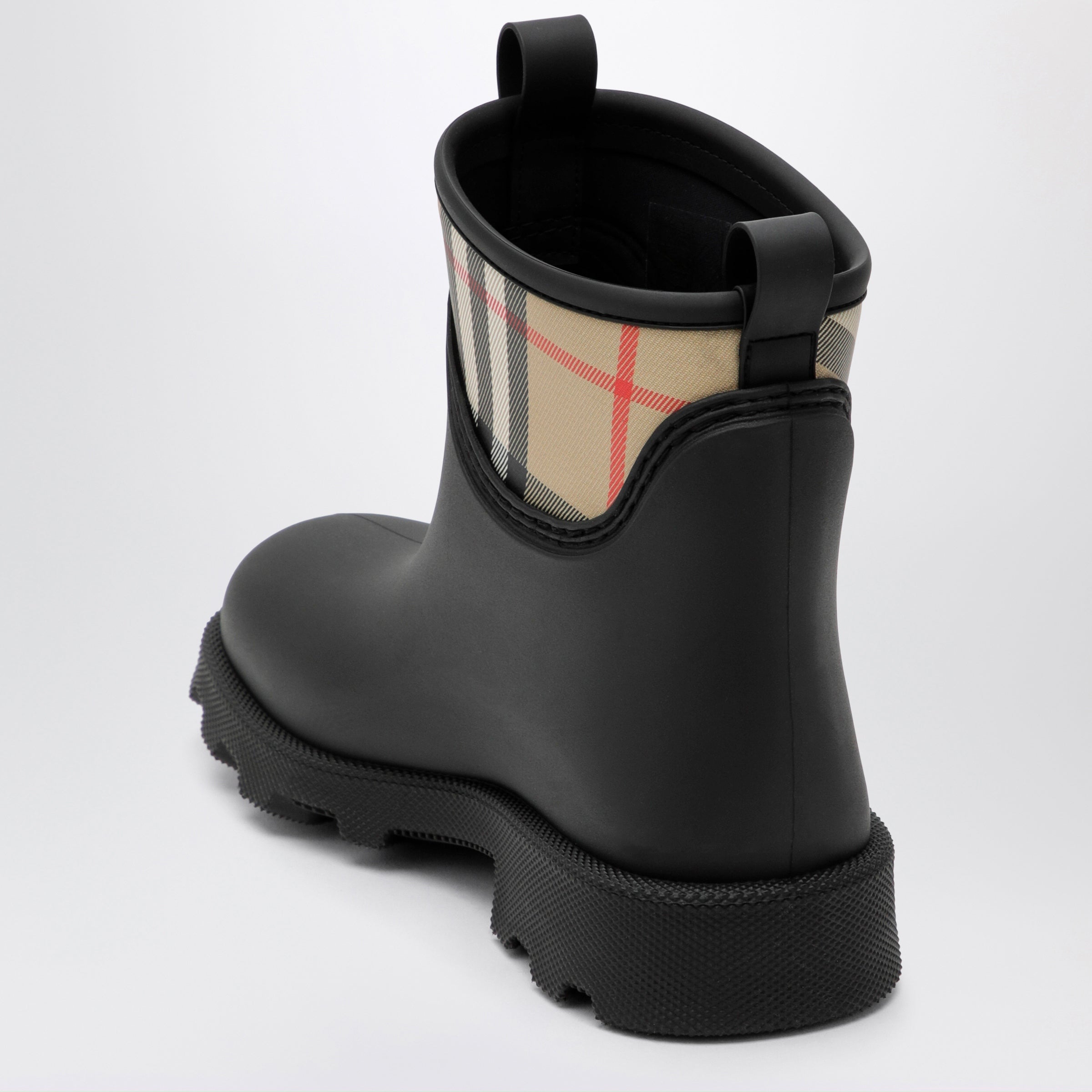 Burberry Marsh Stamp rubber and nylon rain boots in black | TheDoubleF
