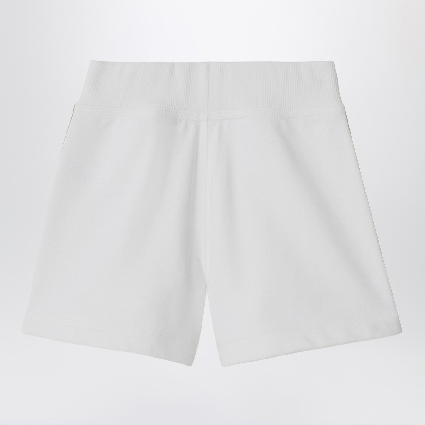 Shorts bianco con finiture Check