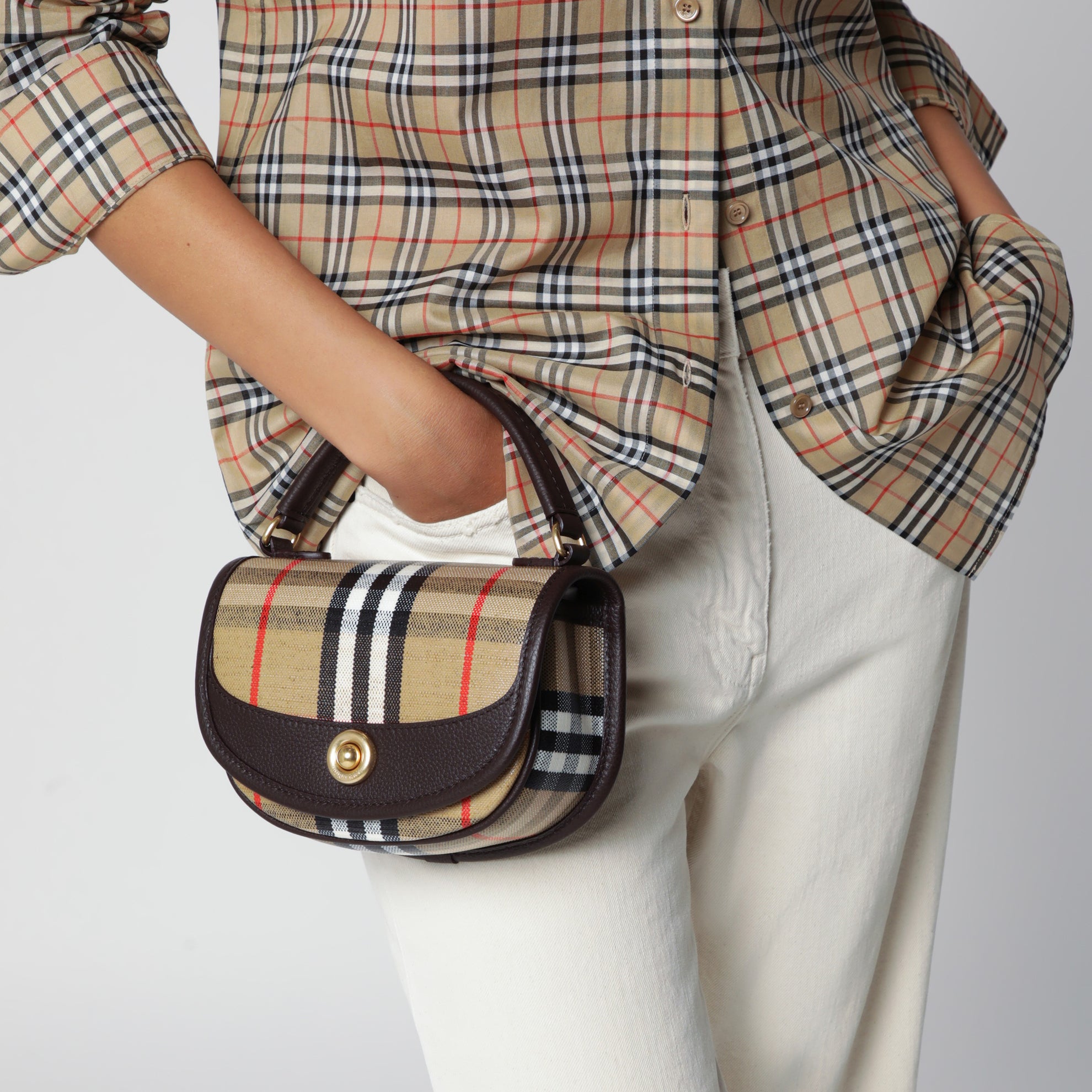 Sac Highlands Mini en coton et lin sable
