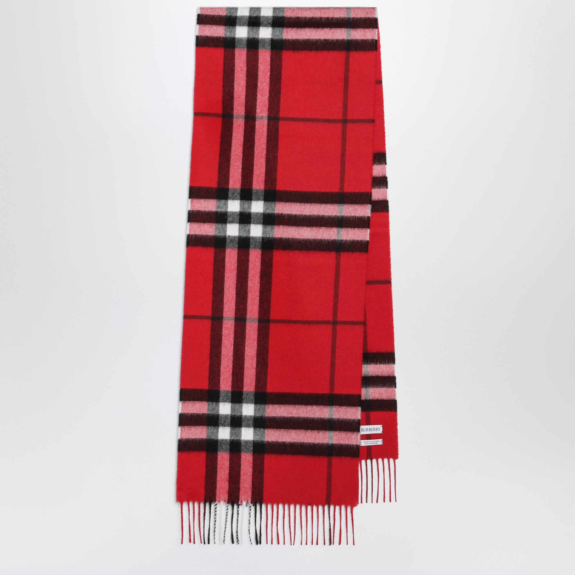 Sciarpa Check in cashmere rosso Post Red