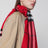 Sciarpa Check in cashmere rosso Post Red