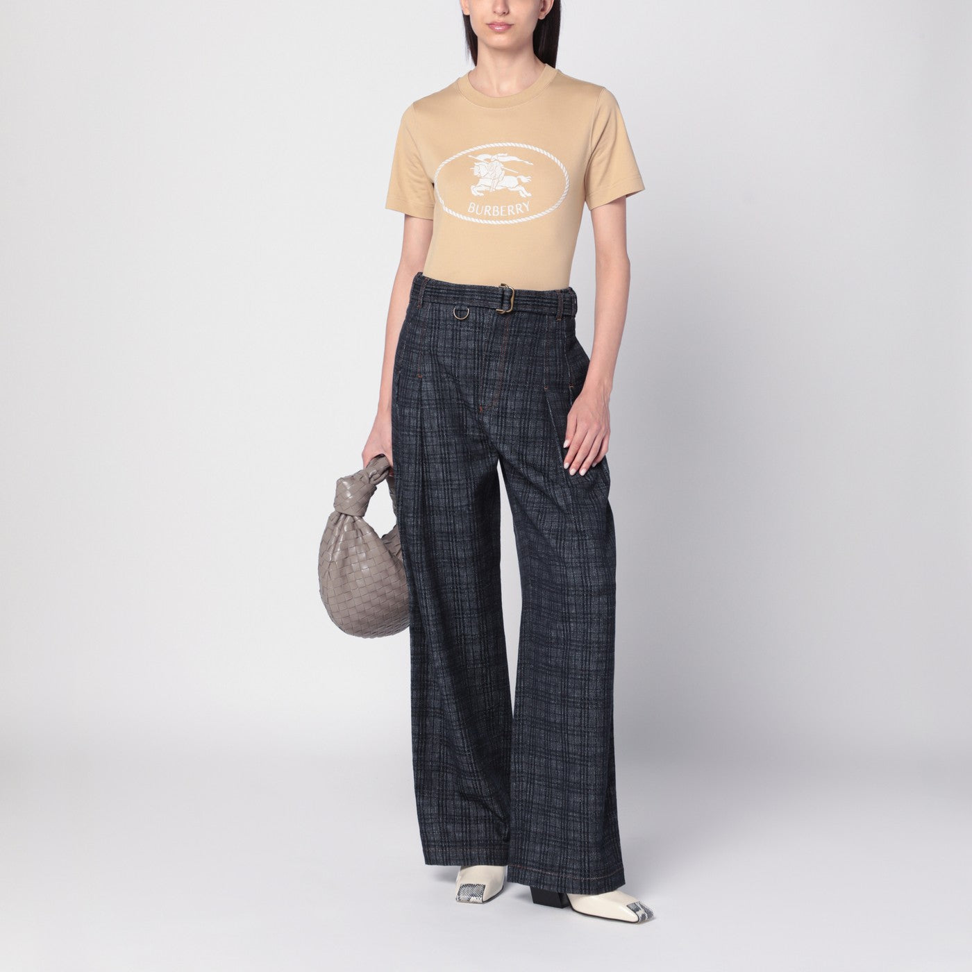 Jean indigo en denim motif Check