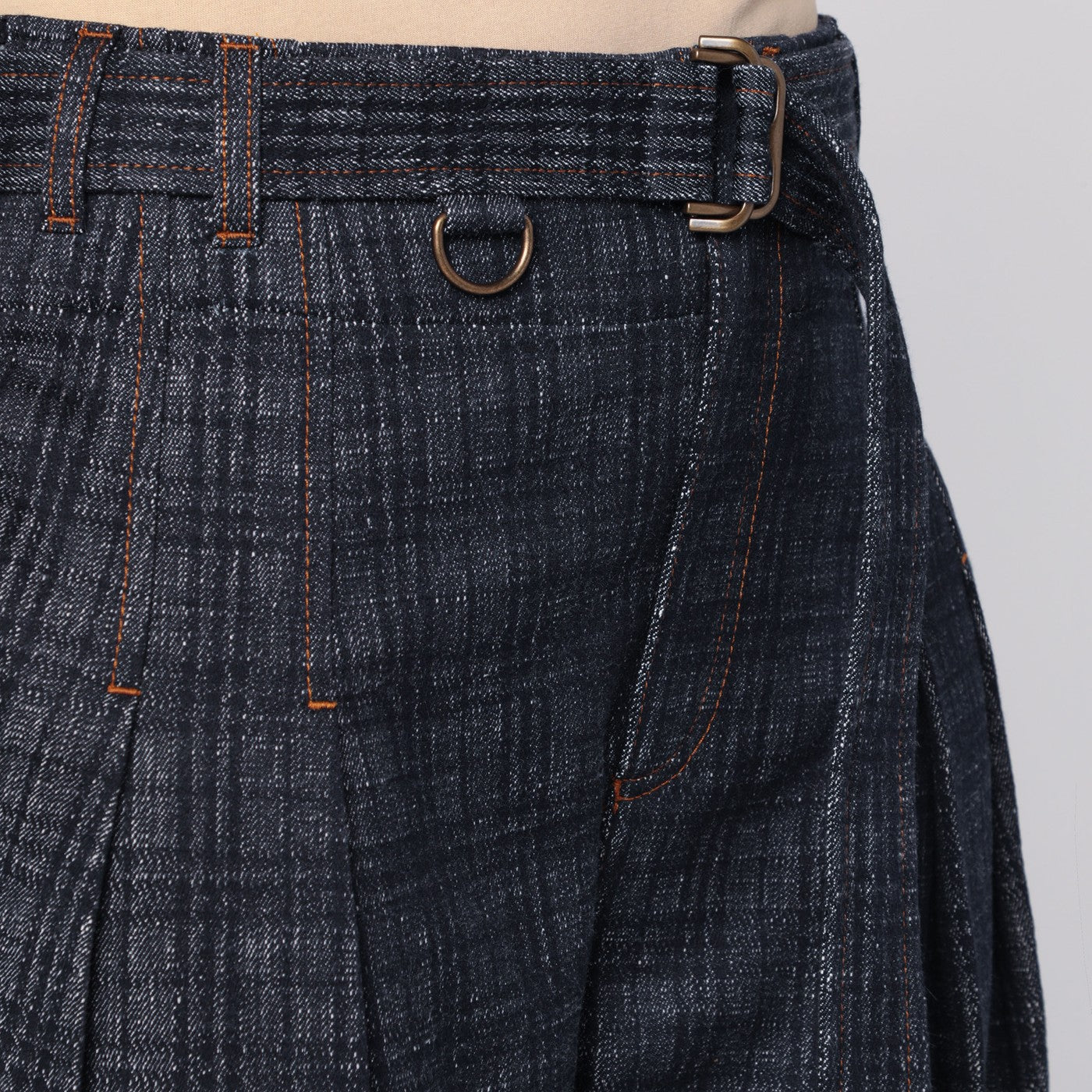 Jean indigo en denim motif Check