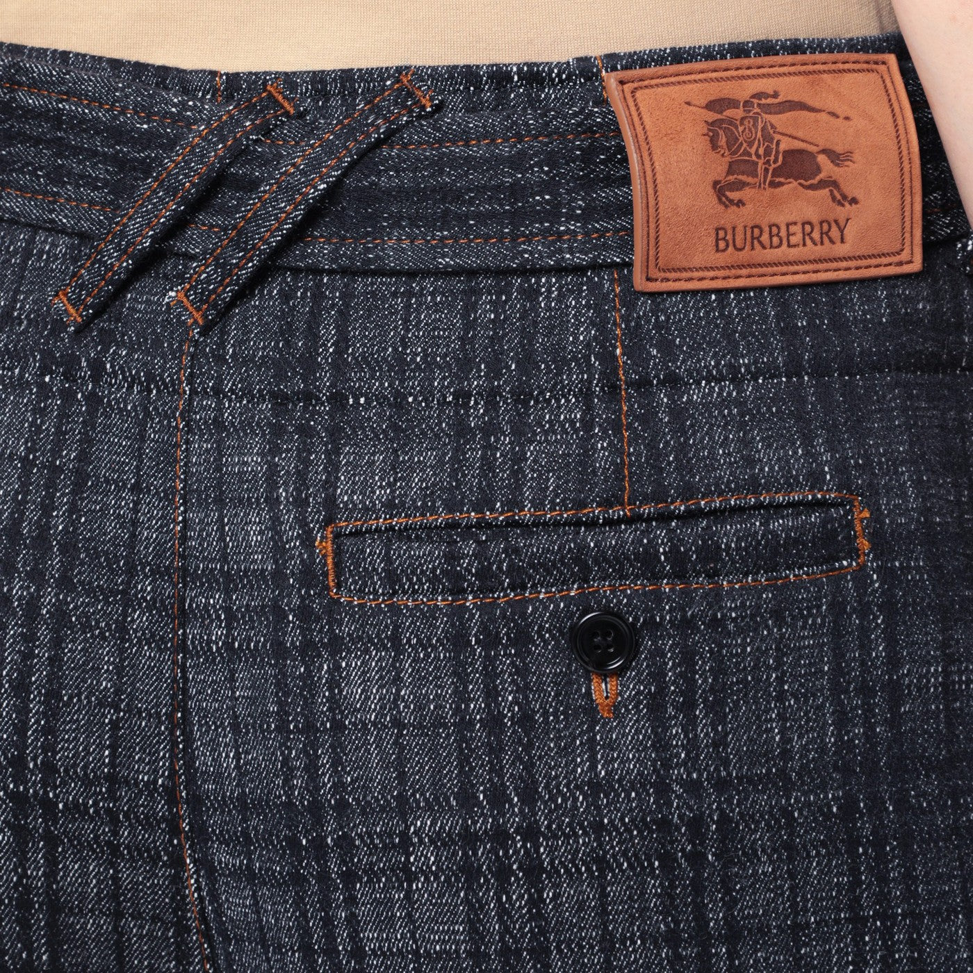 Jean indigo en denim motif Check