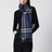 Blue cashmere scarf with a checked pattern