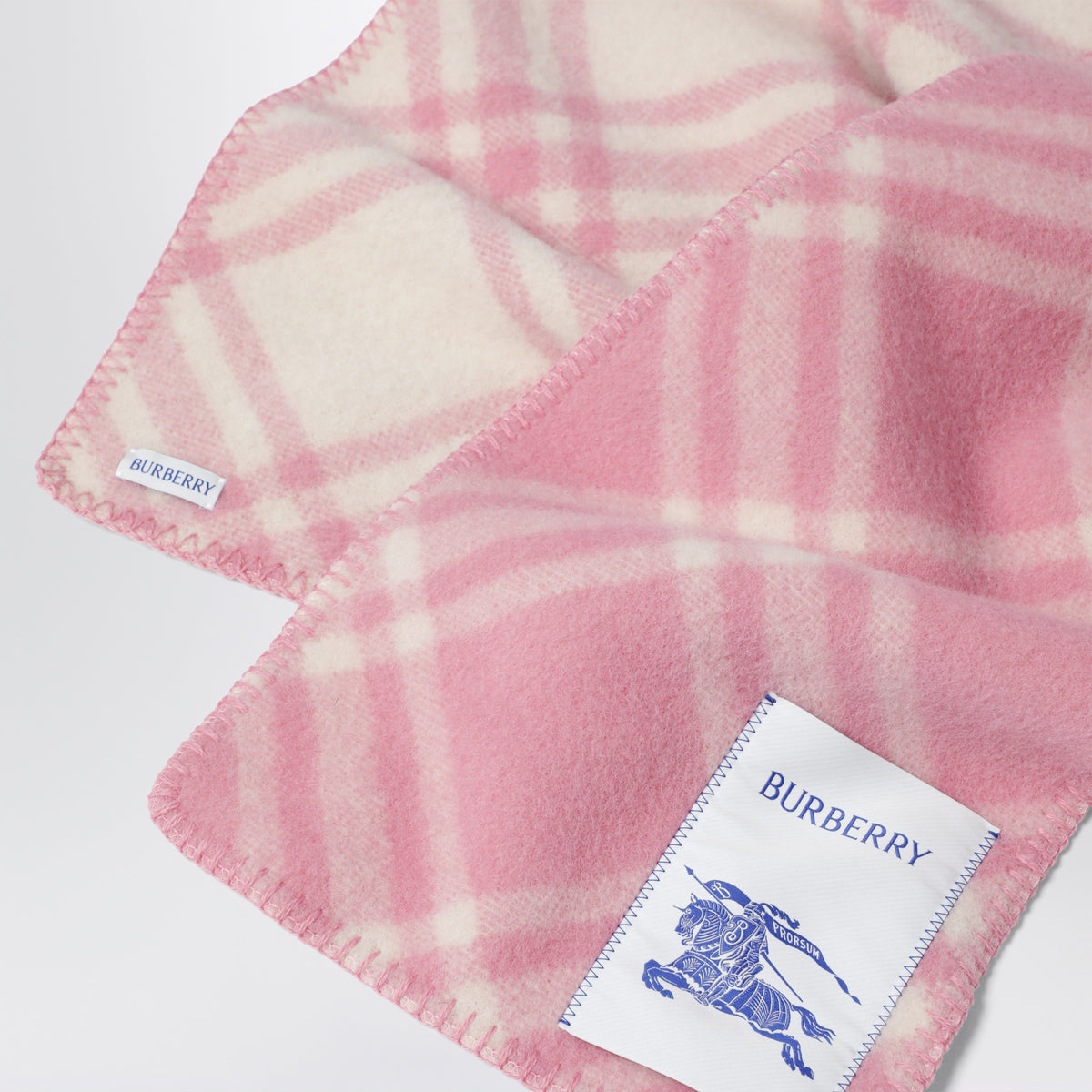 Écharpe Check rose en laine