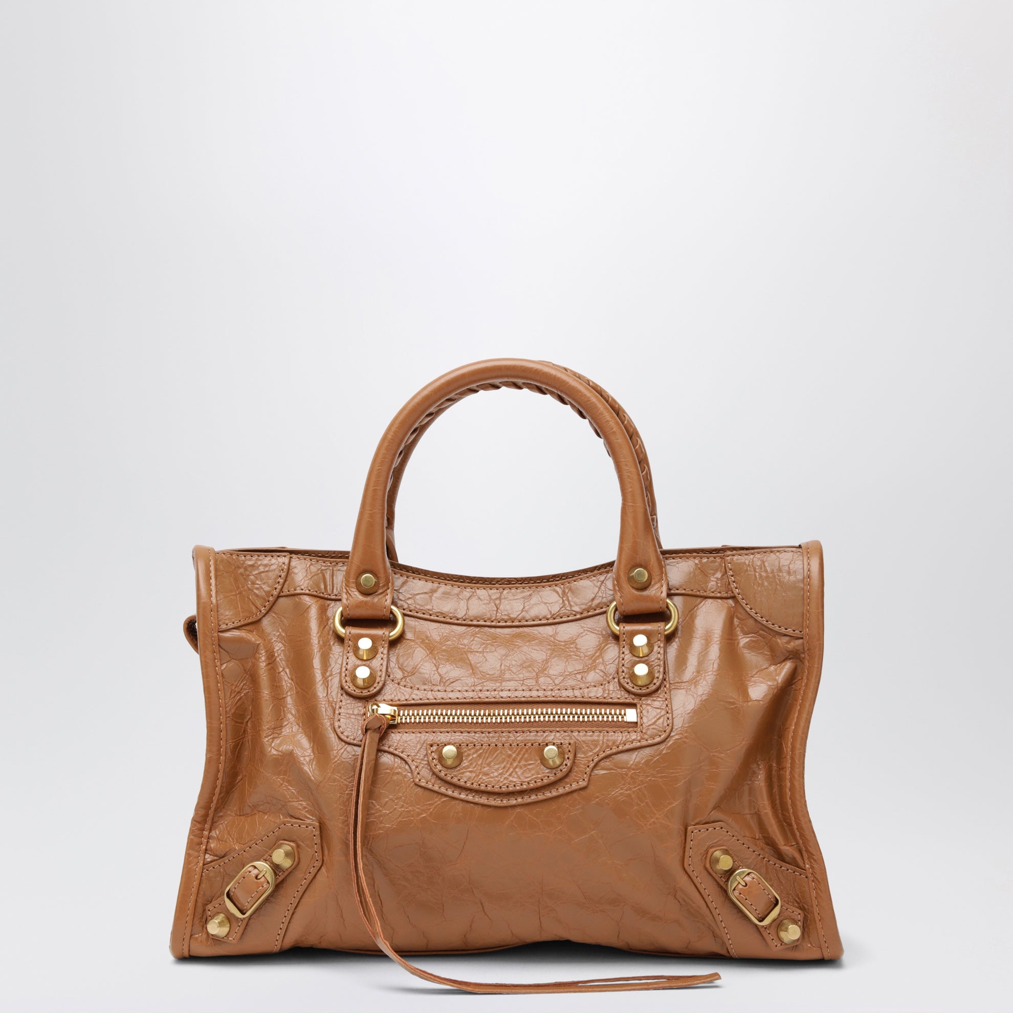 Small beige/antique gold Le City bag