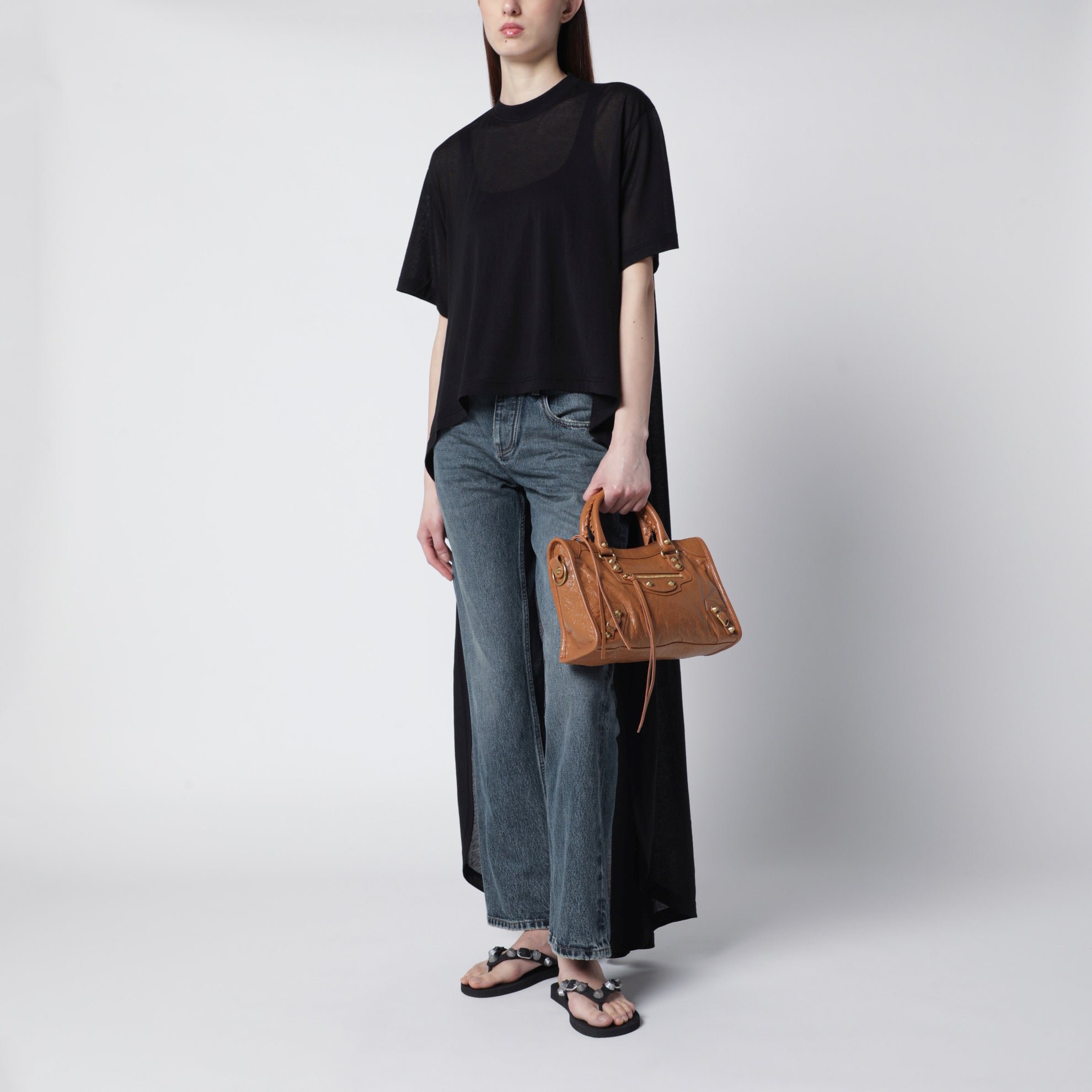 Small beige/antique gold Le City bag