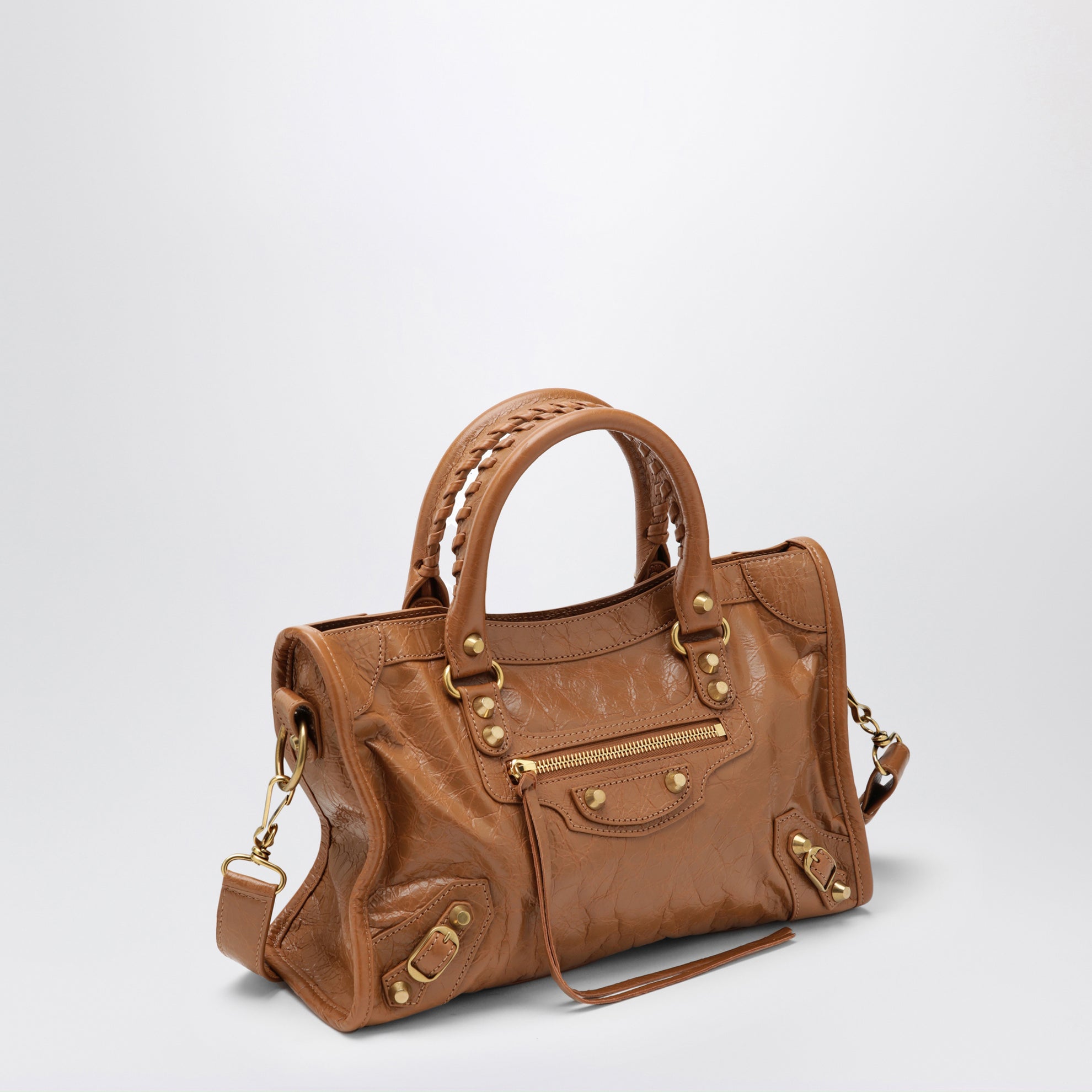 Small beige/antique gold Le City bag