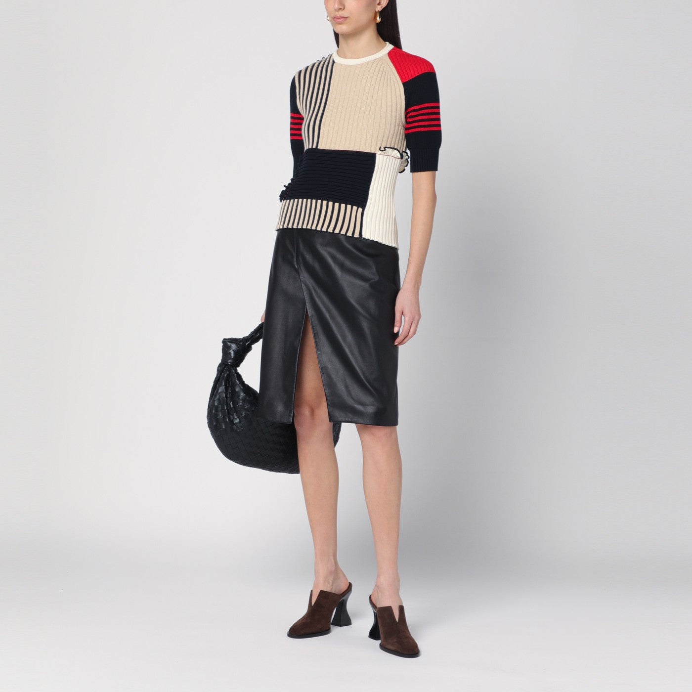 Maglia a righe multicolore in cotone