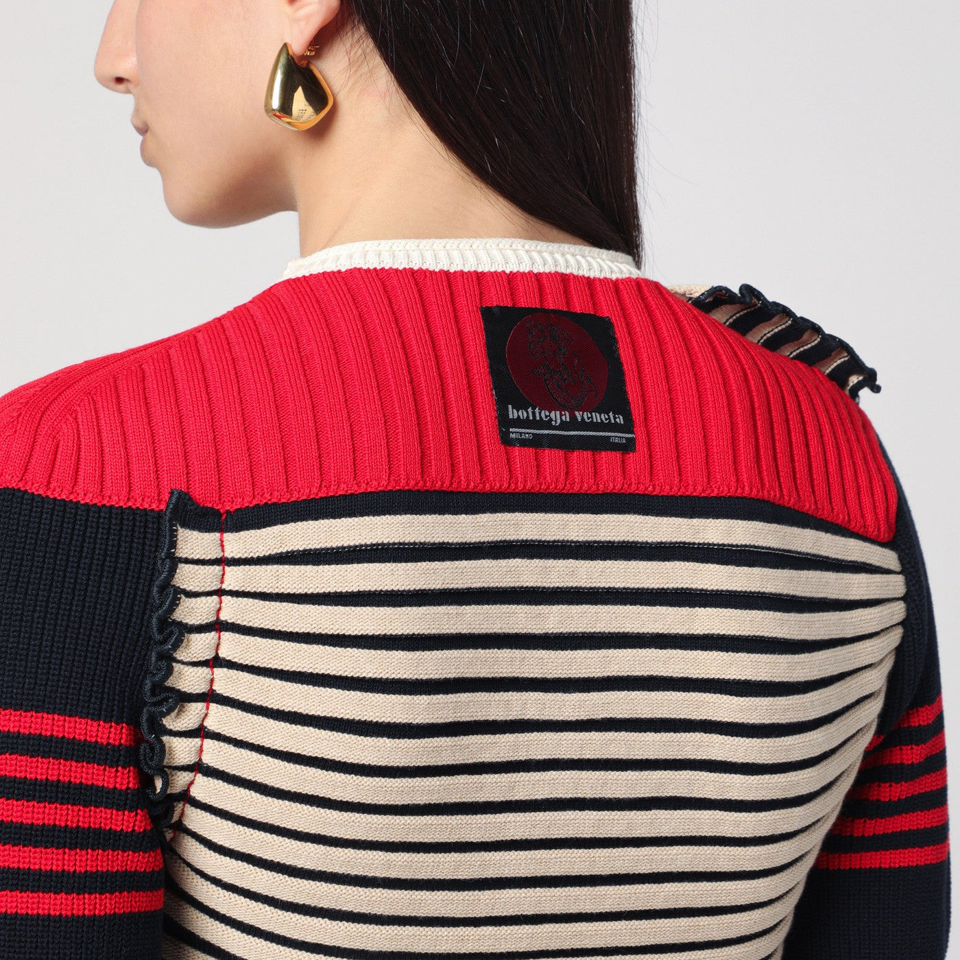 Maglia a righe multicolore in cotone