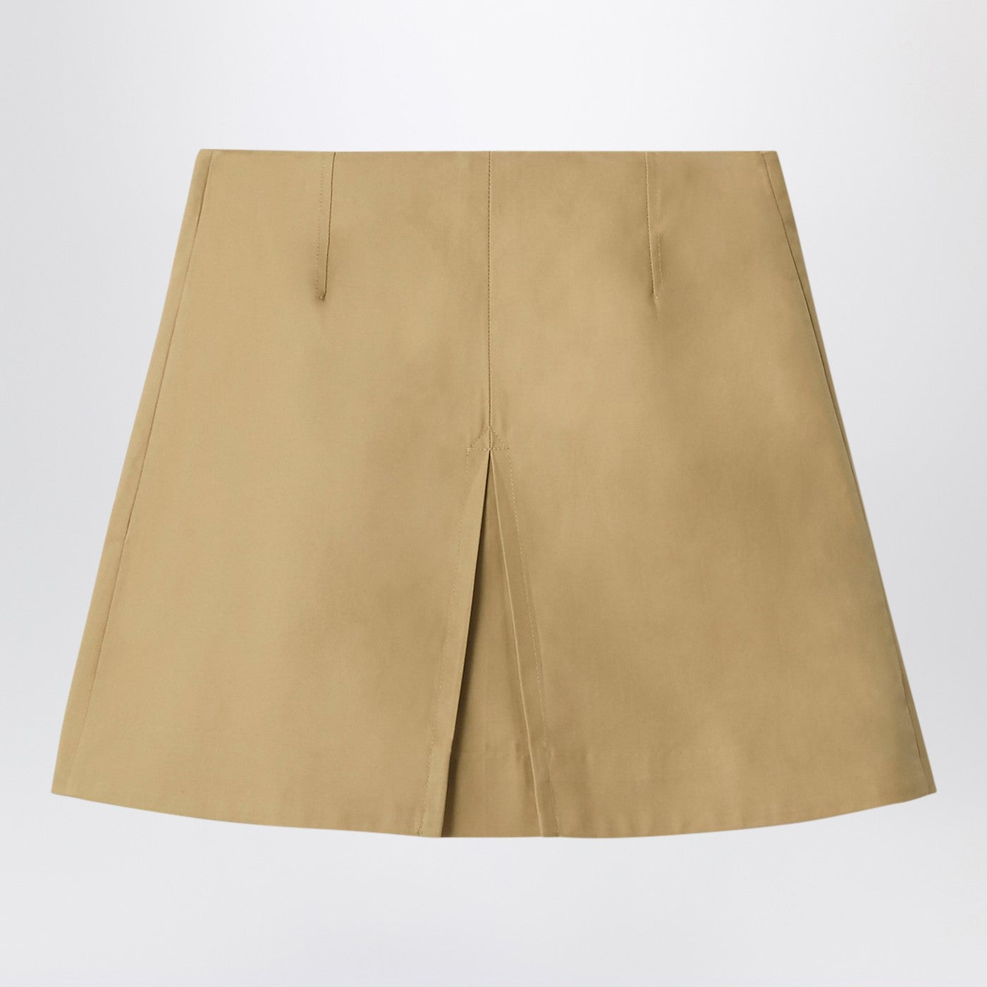 Sand-colored cotton trench skirt